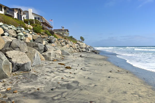 Erosie controle Californië stranden. — Stockfoto