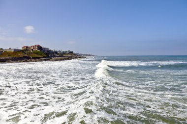 bir okyanus dalgası noktası loma california manzarası.