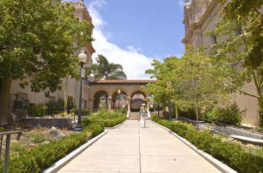 Balboa park california mimarisi ve Bahçe.