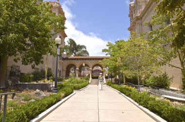 Balboa park architecture and garden California. clipart