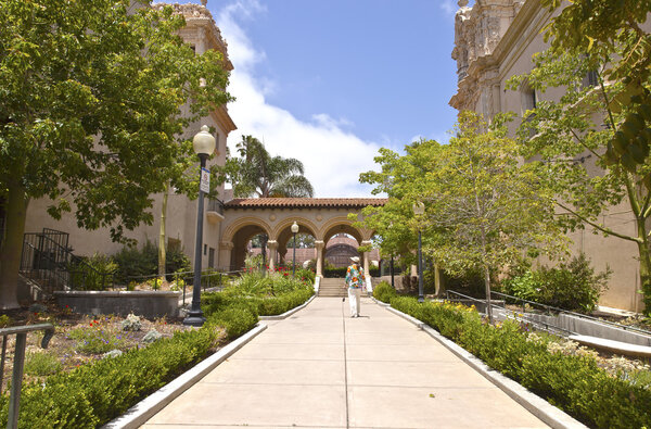 Balboa park architecture and garden California.