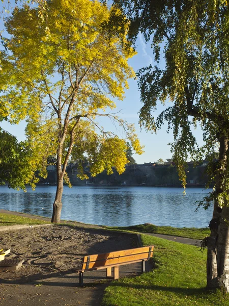 Podzimní barvy v modré jezero zaparkovat oregon. — Stock fotografie