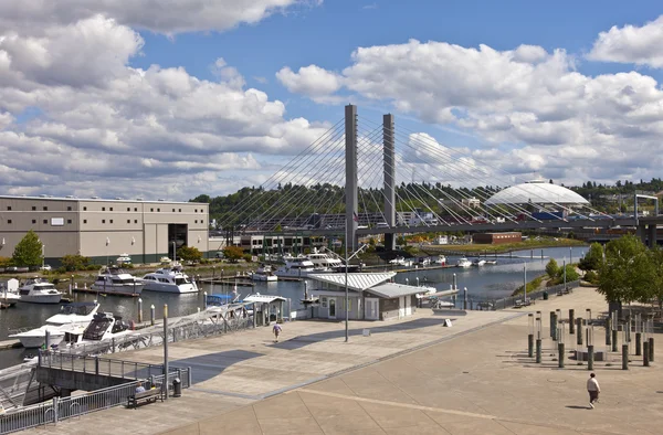 Dock street kikötő tacoma washington. — Stock Fotó