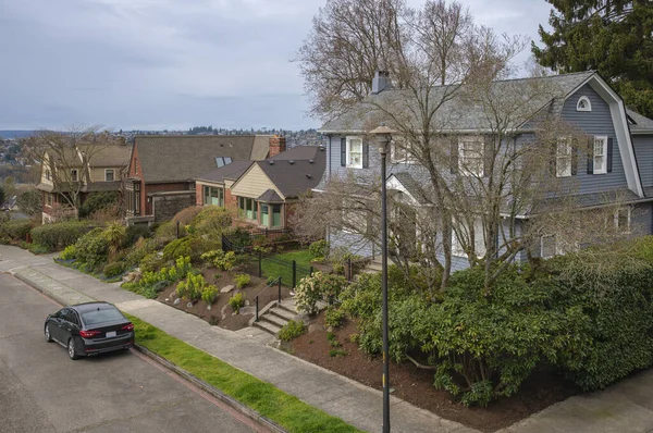 Grandes Casas Highland Drive Bairro Residencial Queen Anne Seattle Washington — Fotografia de Stock