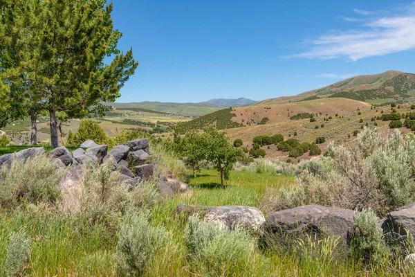 Heuvelachtig Landschap Rond Stad Pocatello Idaho — Stockfoto