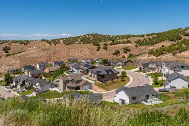 Pocatello Idaho 'da bir mahallede yeni evler.. 