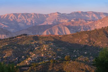 Sunset light Southern California landscape;