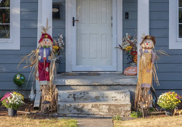 Dekoracje Halloween Rezydencji Dzielnicy Gresham Oregonie — Zdjęcie stockowe