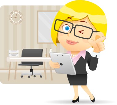 iş kadını ve tablet pc