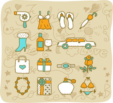 moda, güzellik Aksesuar Icon set