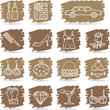 moda, güzellik, kadın Aksesuar Icon set