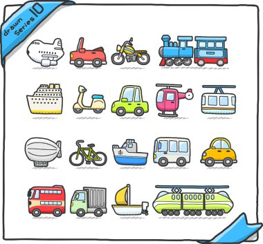 Transport icons clipart