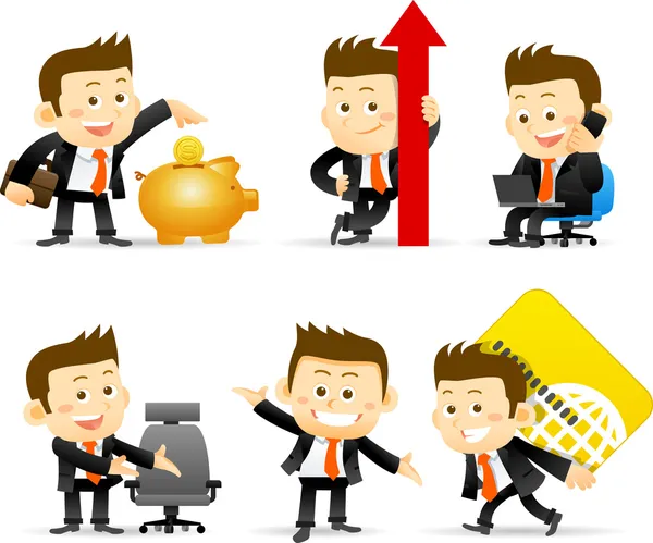 Businessman set — Stock Vector