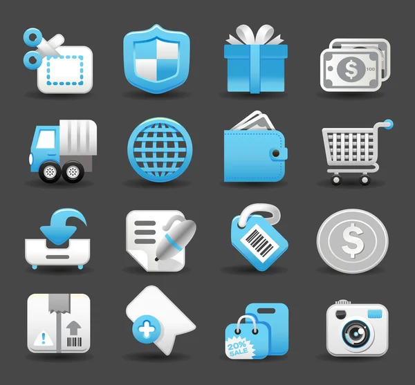 Business, travel, shopping icon set — стоковый вектор