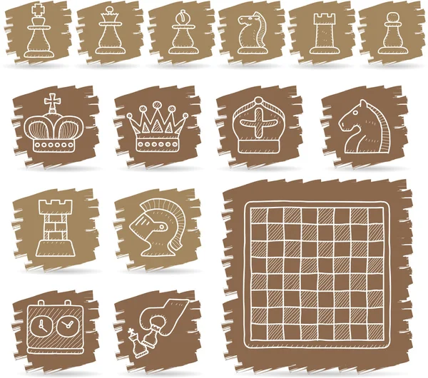 Chess ikon set — Stock vektor