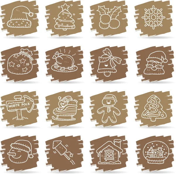 Weihnachten, Feiertag Icon Set — Stockvektor