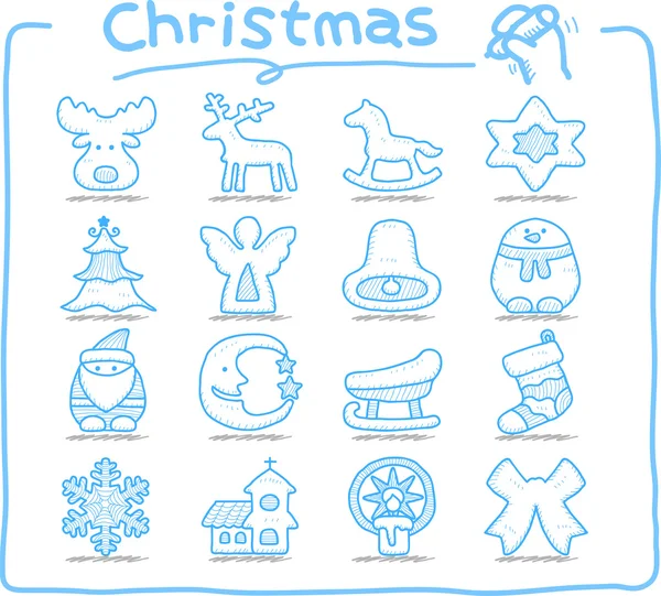 手绘圣诞节图标 — 图库矢量图片