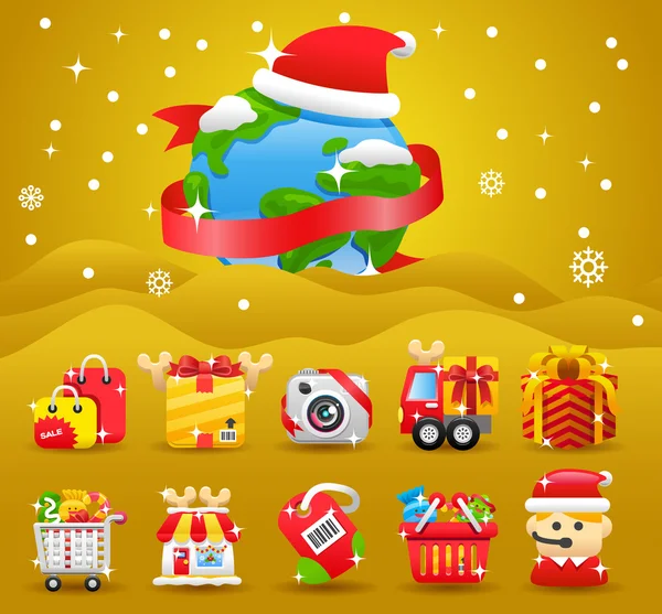Noël & shopping — Image vectorielle