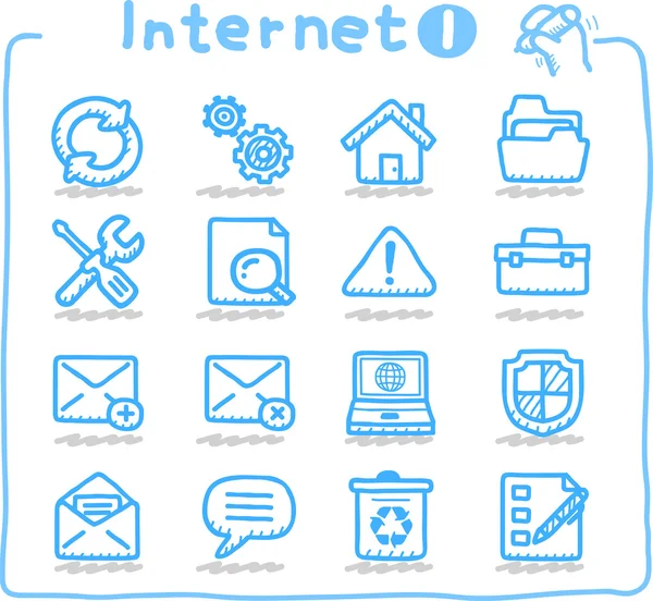 Internet, Wirtschaft, Kommunikation Icon Set — Stockvektor