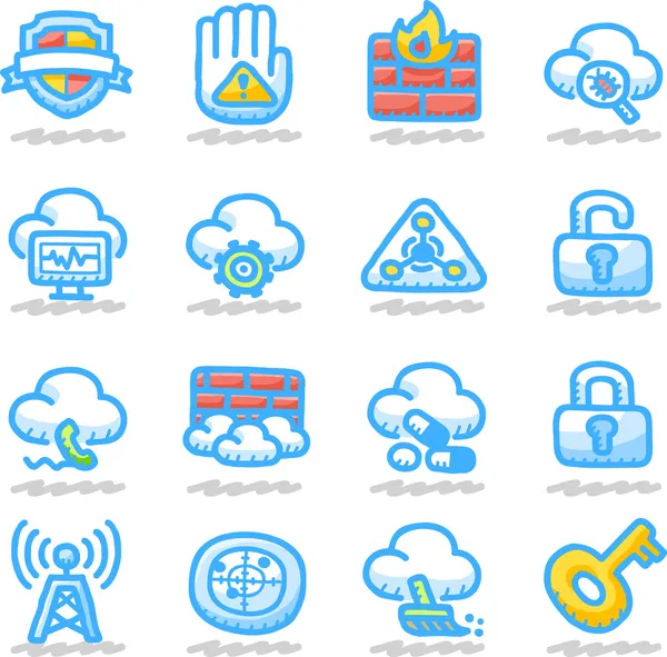 Set di icone del cloud computing — Vettoriale Stock