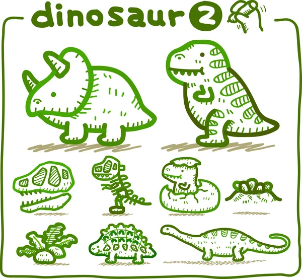 Conjunto de iconos de dinosaurio — Archivo Imágenes Vectoriales