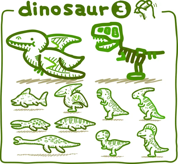 Conjunto de ícones de dinossauro — Vetor de Stock