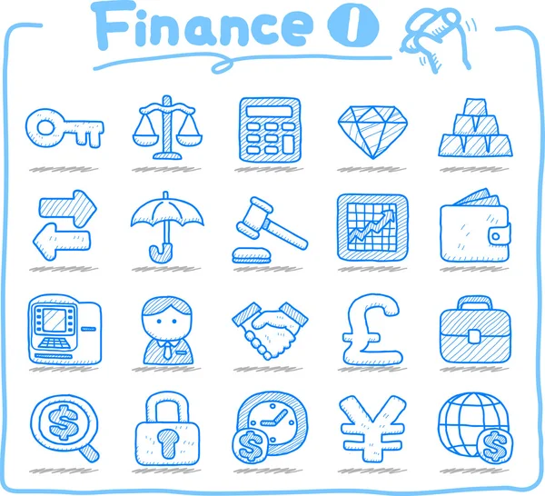 Kézzel rajzolt pénzügyi ikon — Stock Vector