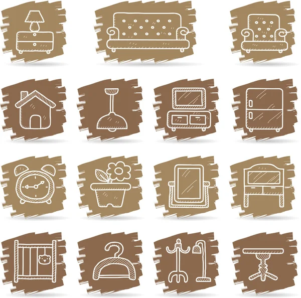 Furniture icon set — Stock Vector