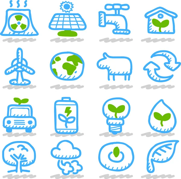 Dibujado Eco icono — Vector de stock