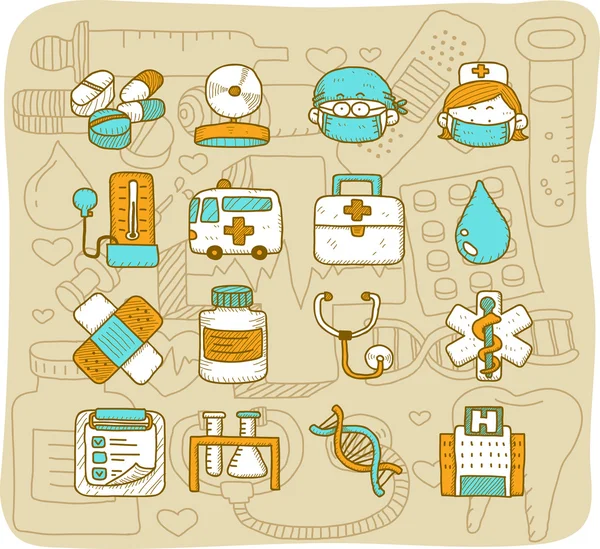 Soins de santé & icônes médicales — Image vectorielle
