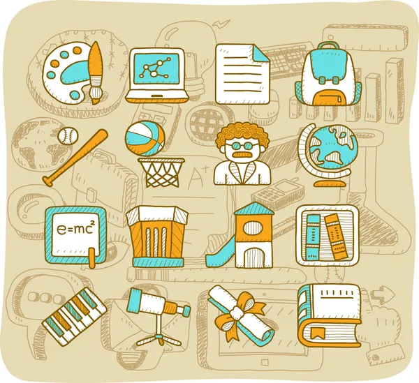 School,education icon set — Stock Vector