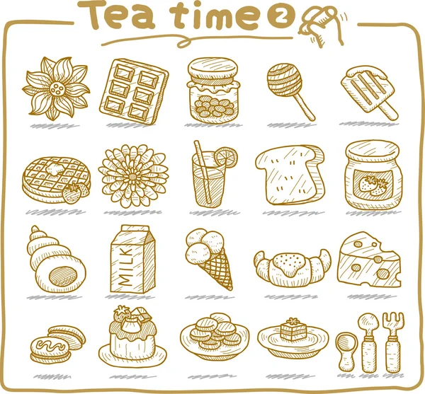 Teatime ikoner — Stock vektor