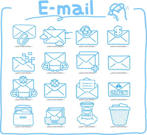 E-mail, Negócios, conjunto de ícones da Internet — Vetor de Stock