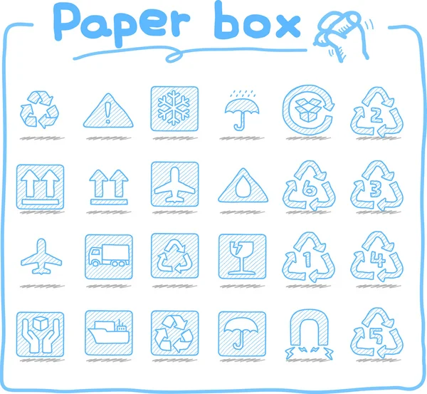 Iconos de caja de papel — Vector de stock