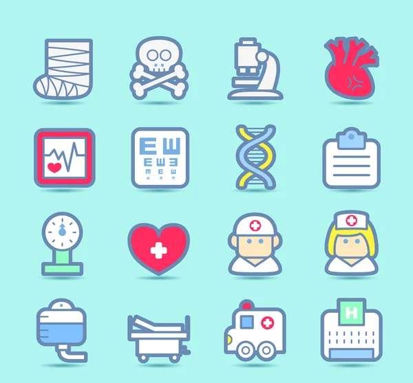 Emergency ,health care icons set — Stock Vector