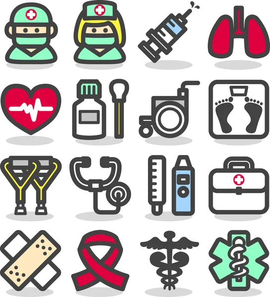 Medical ,Emergency ,health care icons set — Stock Vector