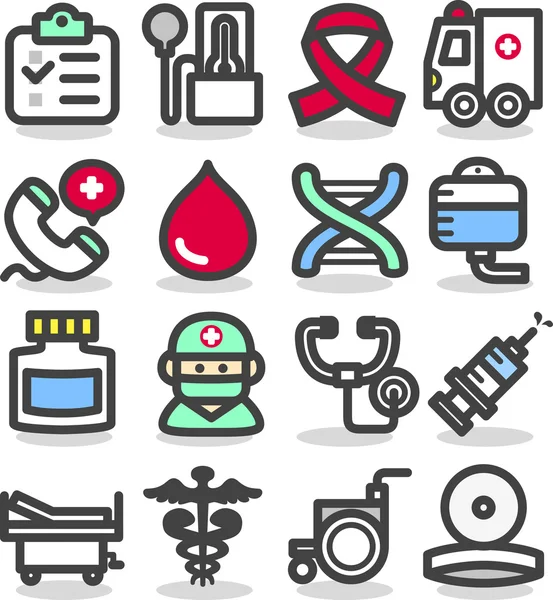 Emergency ,health care icons set — Stock Vector