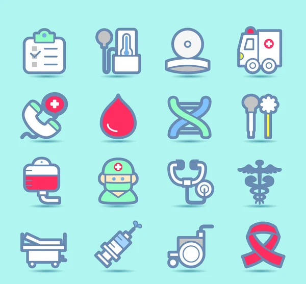 Conjunto de ícones de cuidados de saúde — Vetor de Stock