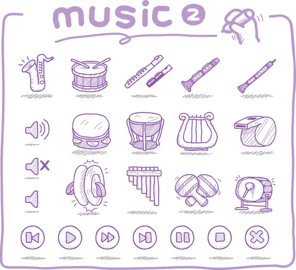 Instrument de musique dessiné à la main — Image vectorielle