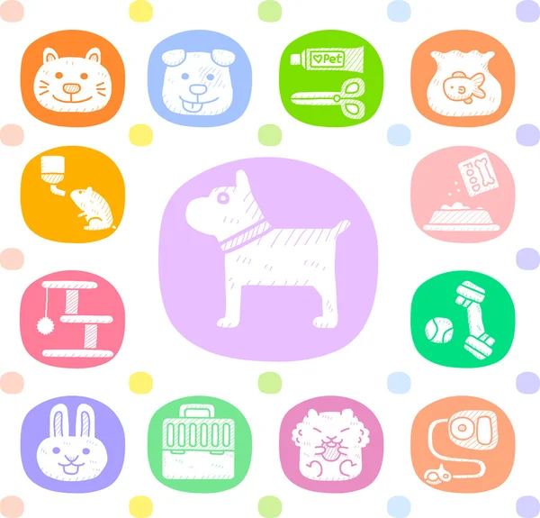 Animals and objects icon set — Stock Vector