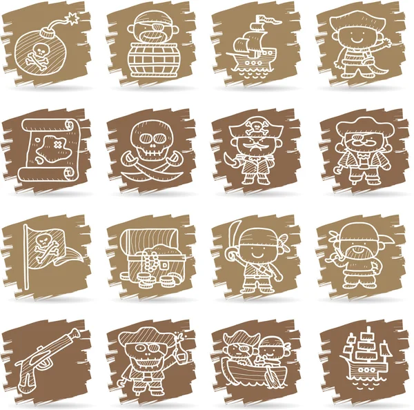 Pirate icon set — Stock Vector