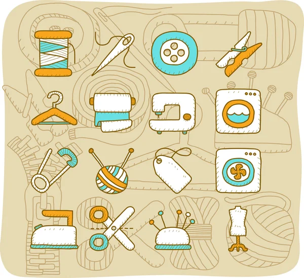 Sewing icon set — Stock Vector