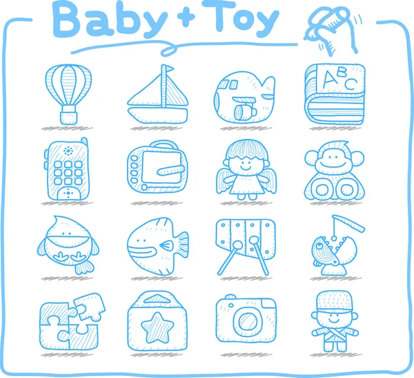 Spielzeug, Baby Icon Set — Stockvektor