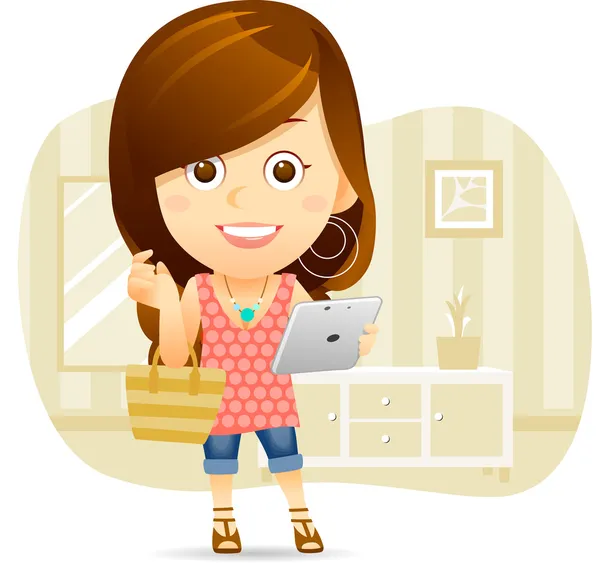 Shopping Lady — Stock Vector