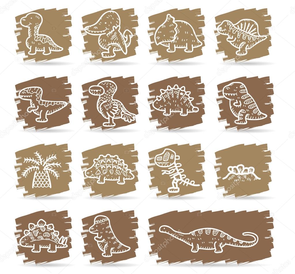 Dinosaur icon set