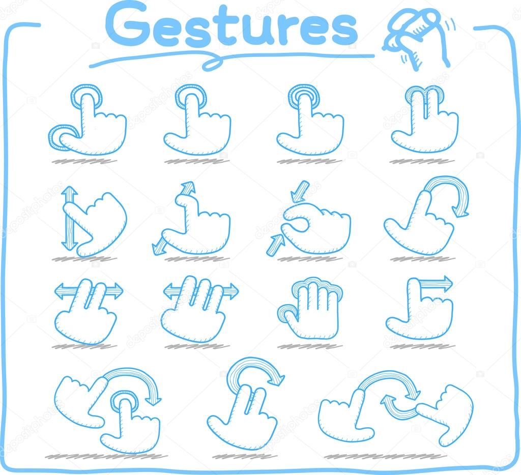 Hand drawn Touch Pad Gestures