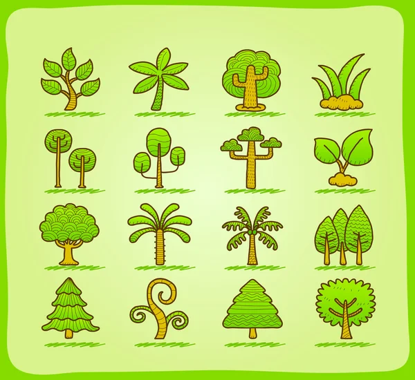 Tree icon set — Stock Vector