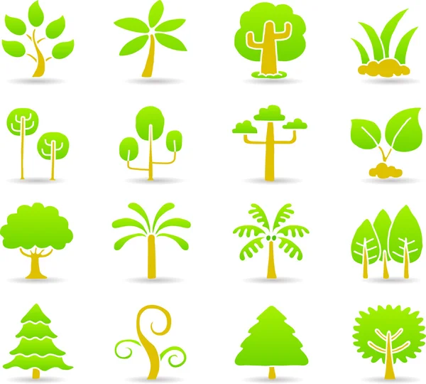 Tree icon set — Stock Vector