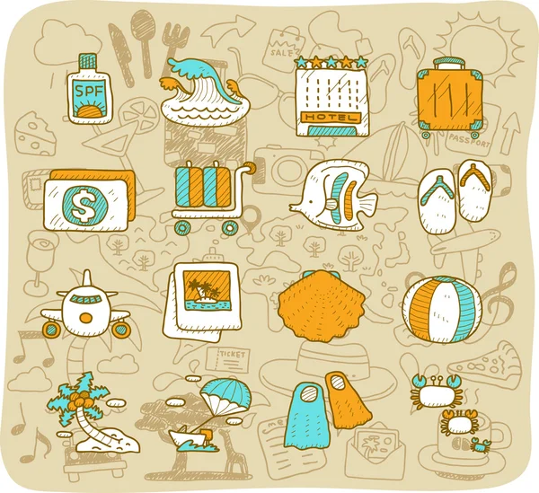Travel and beach icons — Stock Vector