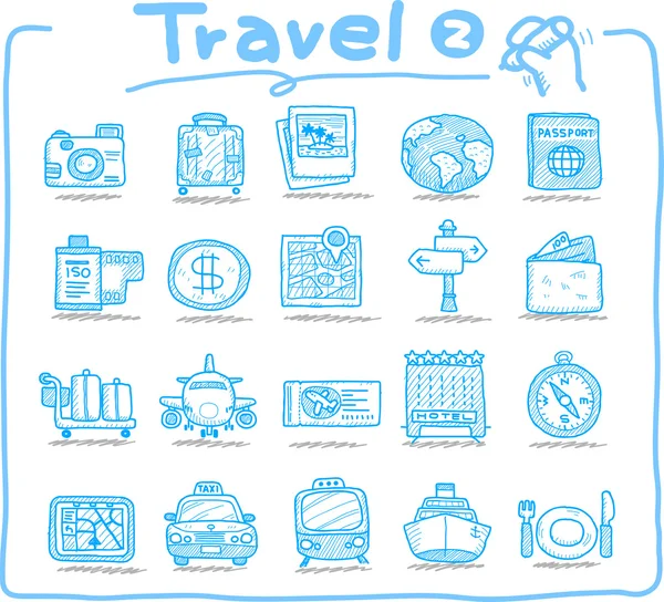 Travel icons, vacation, trip — Stock Vector